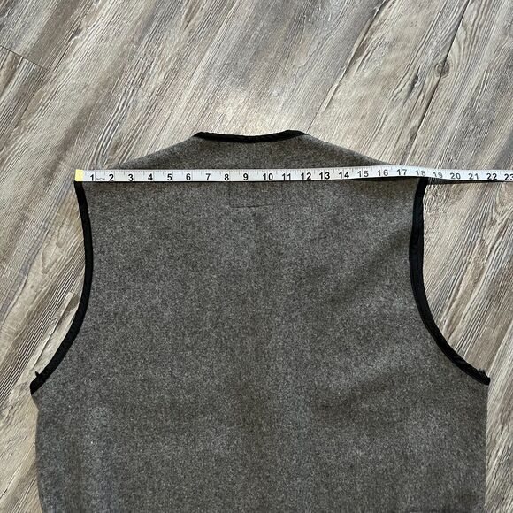 I. Spiewak Golden Fleece Wool Vest Gray Black Trim M - Picture 5 of 5